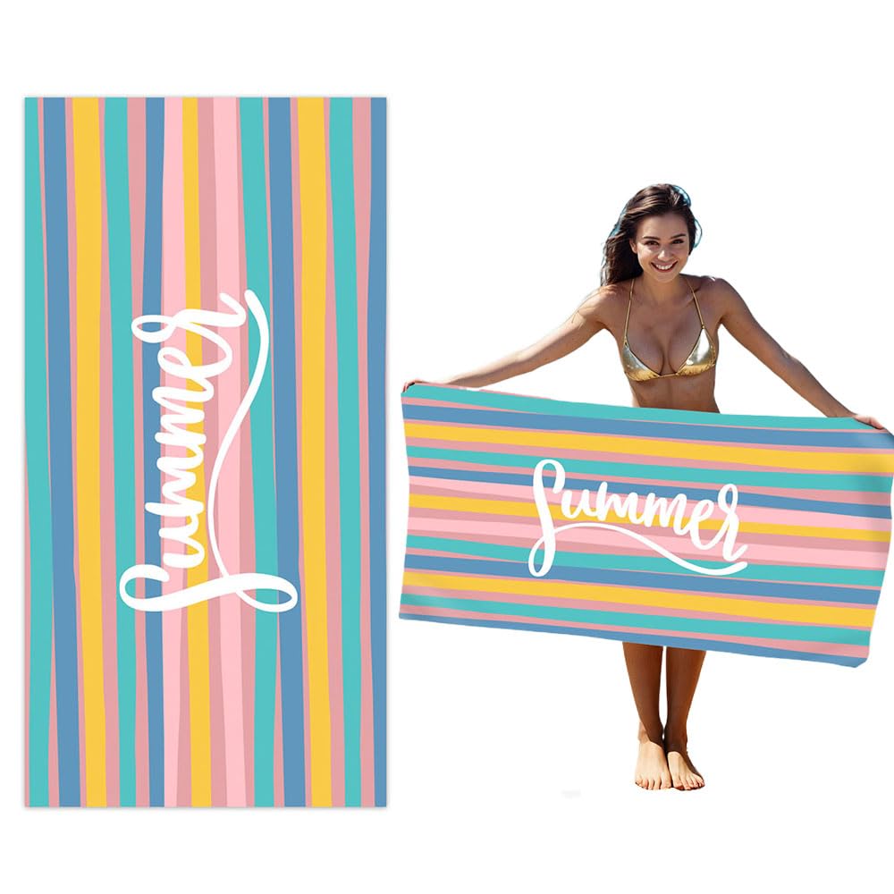 Oaygat Extra Large Microfibre Beach Towel 180x60cm Bath Towel Lightweight Sports Travel Gym Summer Towel Sand Free Towel Bath Pool Camping Travel Towel Beach Blanket Bath Shower Towel Swim Towel