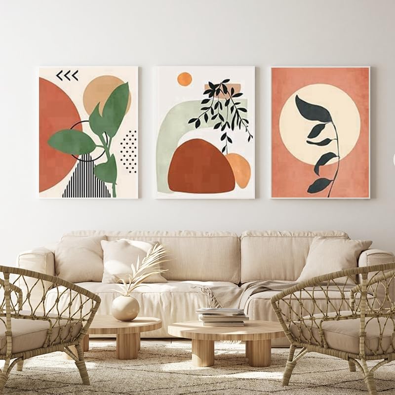 LPFNSF Modern Abstract Poster Set, Bohemian Style Home Background Wall Decoration Picture, Plant Leaf Printed Poster, Frameless (Style 5, 50x70cm*3)