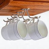 simpletome Mug Hooks Under Cabinet Coffee Cup Organizer Ceiling Storage Hanger for Office Cafe Bar Kitchen Utensils (3Pack, SUS304 Stainless Steel)