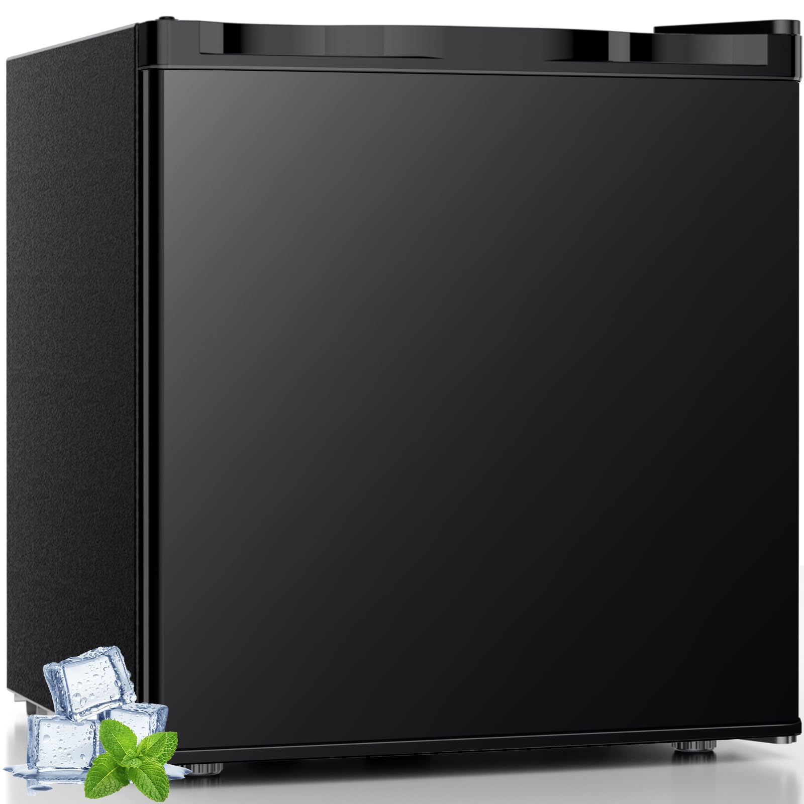 Photo 1 of Antarctic Star Mini Fridge with Freezer, Rated 1.6 cu.ft, Small Upright Refrigerator with Removable Shelves, 7 Adjustable Thermostat, Low Noise for Bedroom/Apartment/Office?Black