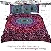 Sleepwish 4pcs Red Green Bohemian Duvet Cover Set Twin Size for Kids Teens Mandala Bedding Set Soft Romantic Boho Chic