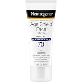 Neutrogena Age Shield Face Oil-Free Sunscreen Lotion with Broad Spectrum SPF 70, Non-Comedogenic Moisturizing Sunscreen to He
