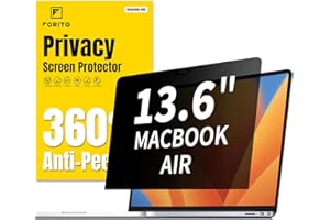 F FORITO 360° Privacy Screen Protector Compatible with MacBook Air 13.6 inch (2022-2024, M2, M3), Anti Peeping and Anti Glare Laptop Privacy Screen Shield
