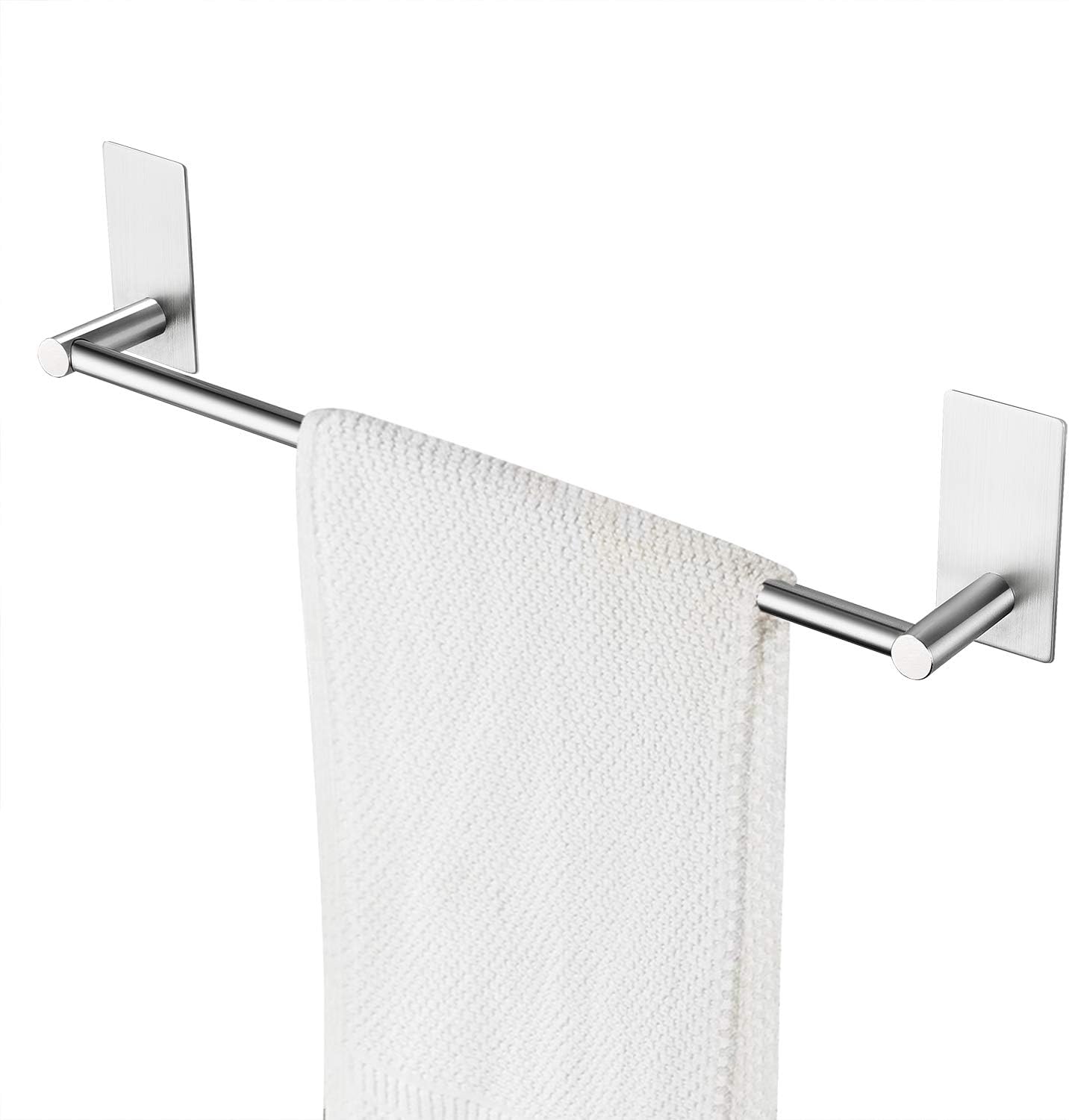 Taozun Self Adhesive 16-Inch Bathroom Towel Bar Brushed SUS 304 Stainless Steel Bath Wall Shelf Rack Hanging Towel Stick On Sticky Hanger Contemporary Style: Home & Kitchen