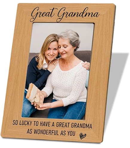 Wooden 'Mother & Son' Photo Frame - Rustic 7.9x5.7 Inch Picture Frame For 4x6 Photos, Mother's Day Gift