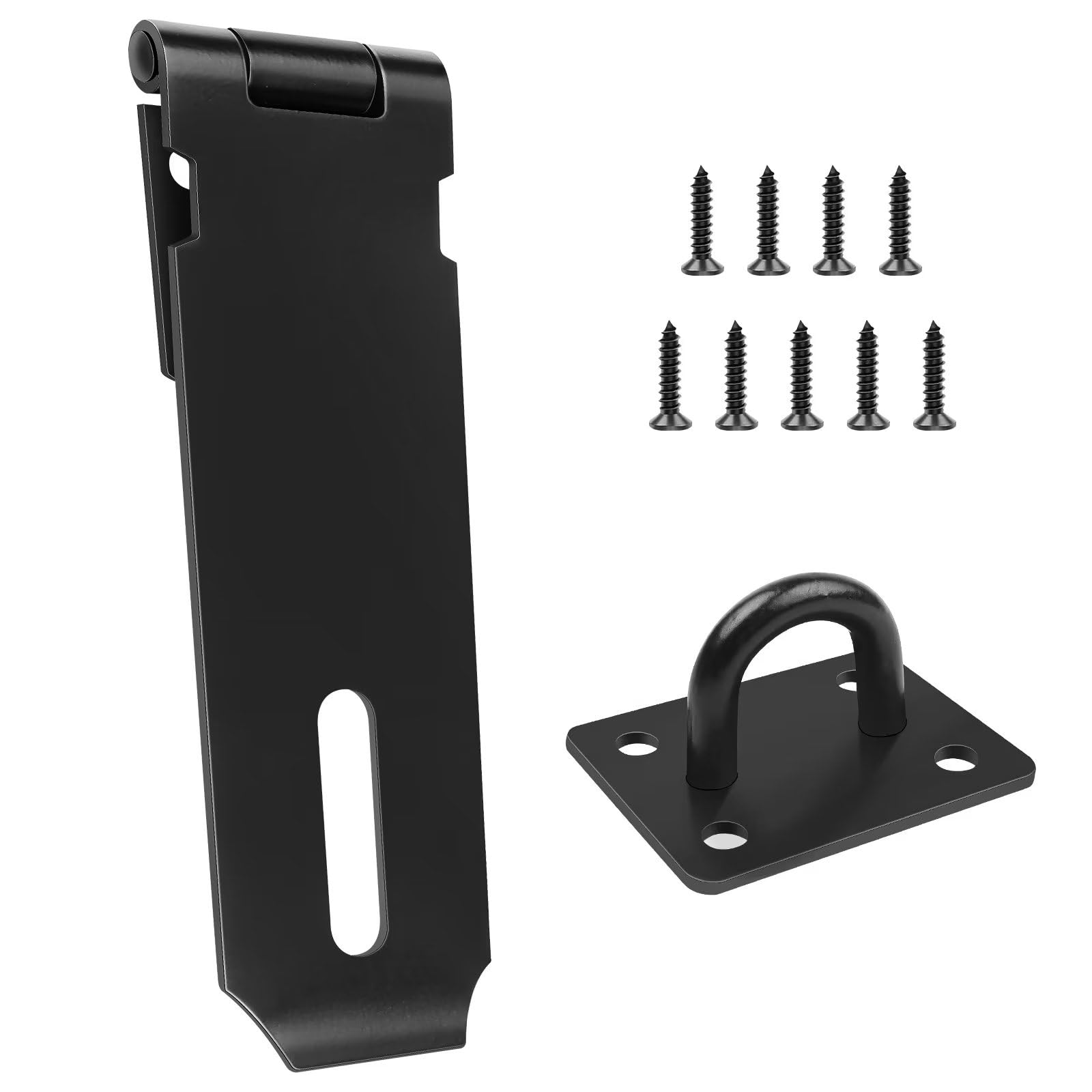 5 Inch Hasp & Staple Door Padlock Hasp, Leryati Shed Locks Padlock Latch, Shed Door Latch Door Heavy Duty Latch Hasp Locks, Stainless Steel Clasp Lock Hasp and Staple for Window Cabinet