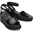 Crocs Women's Brooklyn Ankle Strap Wedges, Platform Sandals, Black/Black, 7