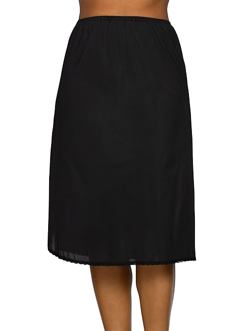 Vanity Fair womens Everyday Layers Single Slit Half Slip, Midnight black, Medium (28" Length)
