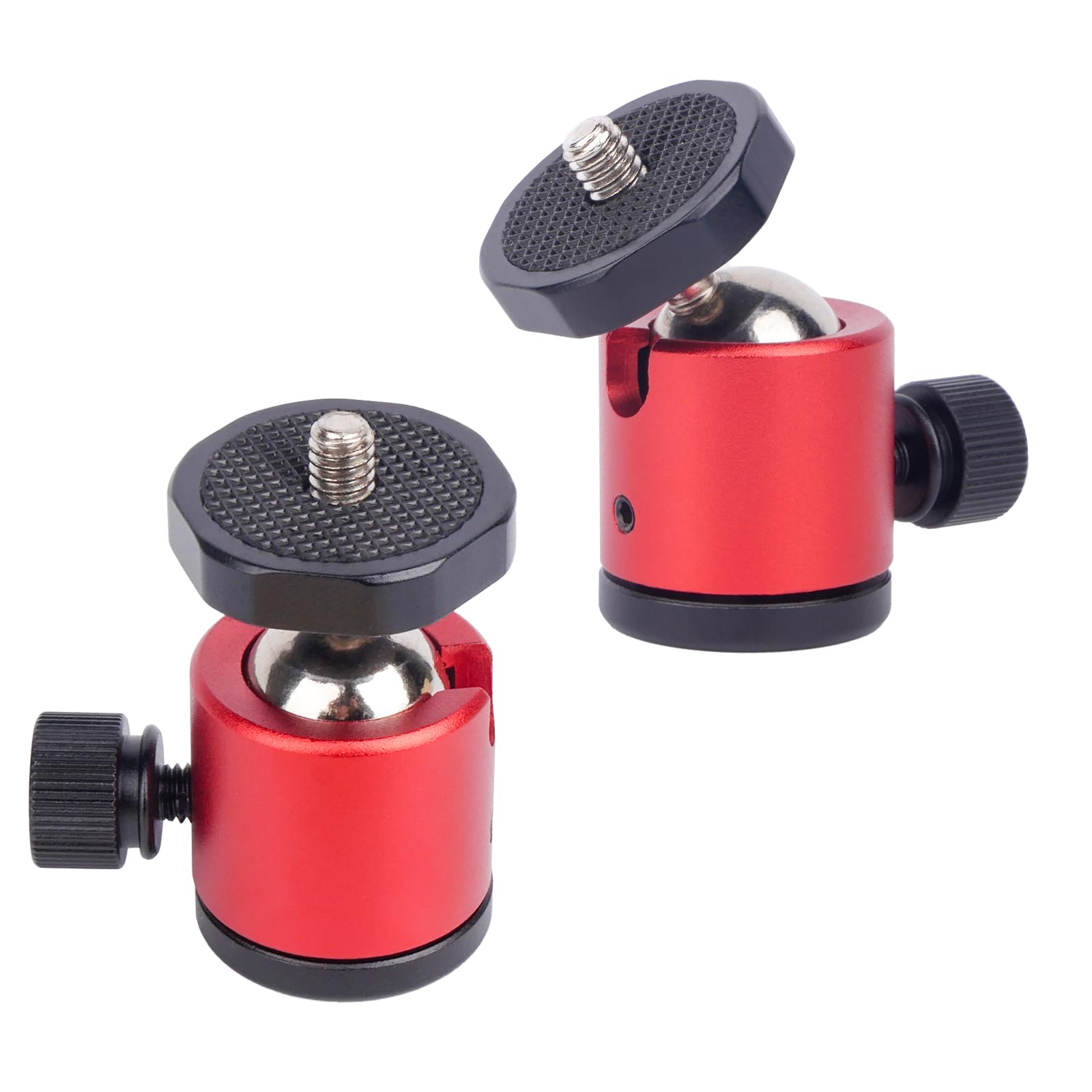 Photo 1 of 1 PCS Mini Ball Head, 360° Rotating Ball Heads Mount with 1/4" Screw - Universal Tripod Mount Swivel Adapter, Camera Mount Adapter for DSLR Cameras, Tripods, Monopods and Live Streaming Gear (Red)