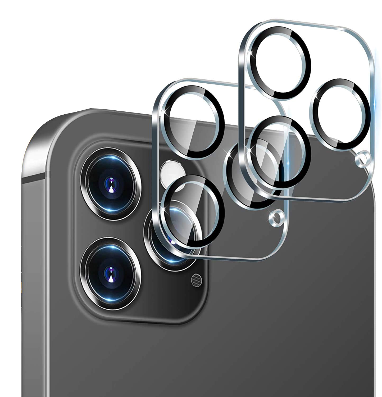 UEEBAI Rear Camera Lens Protector for iPhone 12 Pro Max 6.7 inch, 2 Pieces Clear Ultra-Thin High Definition Anti-scratch Bubble Free 9H Hardness Tempered Glass Back Lens Cover - Transparent