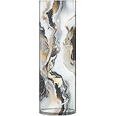 ALAZA Marble Black & Gold Flower Vase Decorative Floreros for Home Decor Bedroom Living Room Office Table Shelf Bathroom