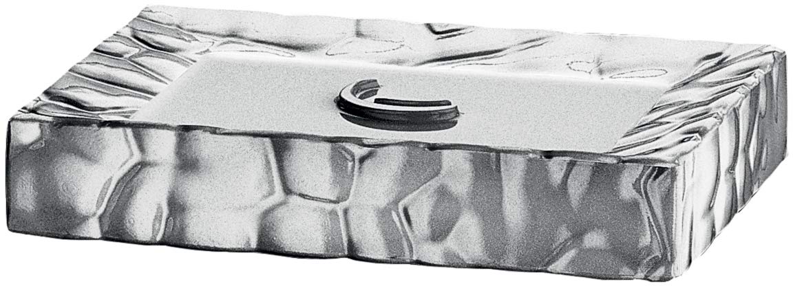 Gedy New Martina Soap Dish, Ceramic, Silver, 9 x 13 x 2.3