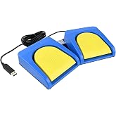 iKKEGOL Upgraded USB Double Foot Pedal Optical Switch Control 2 Key Two Button Program Computer Keyboard Mouse Game Action HID