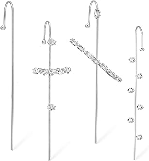 Ear Cuff Crawler Earrings for Women Helix Hook Earrings Wrap Snowflake Rhinestone Lightning Bolt Piercing Jewelry Trendy