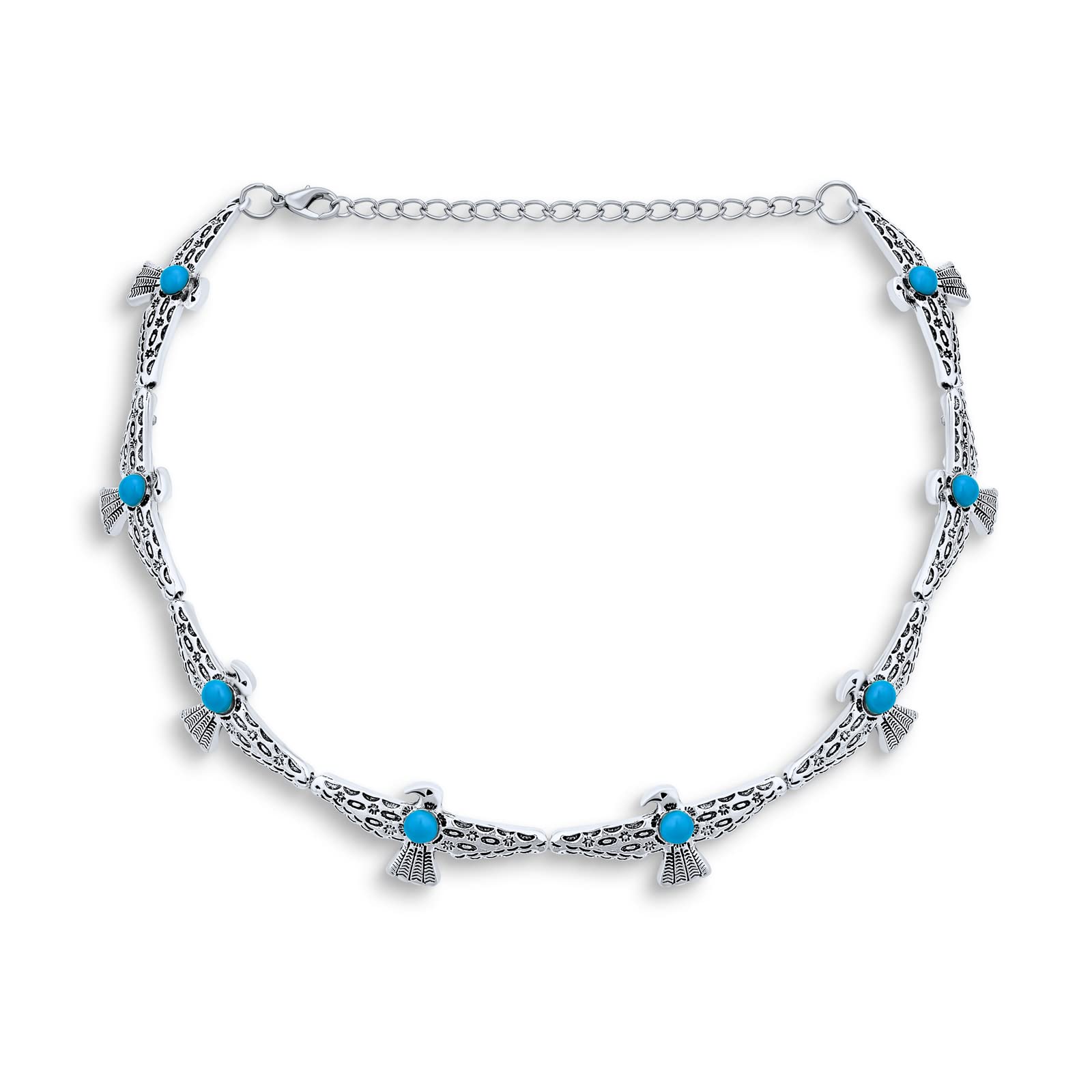 Bling Jewelry South Western Festival Style Choker Necklace For Teen For Women Oxidized Metal Adjustable