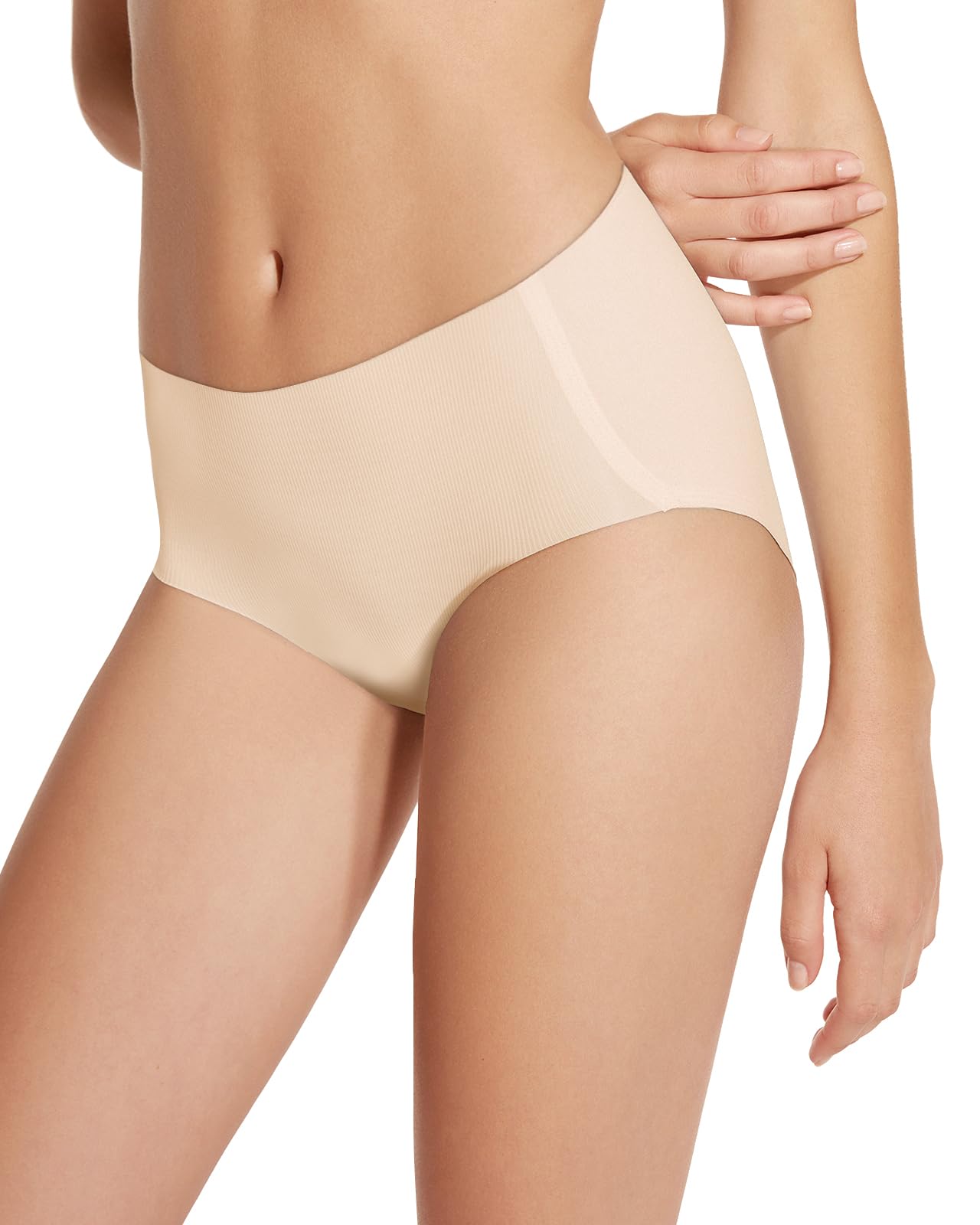 Photo 1 of Ubras Women's Middle Waisted One Size Underwear Lightweight Rib Fabric Panties Nude