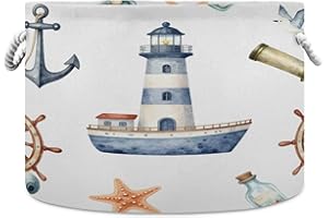 CZXW Cotton Rope Basket 72L Nautical Maritime Ship Blanket Baskets Large Clothes Storage for Home Organizer