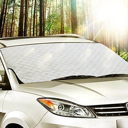 SNAN Car Windshield Sun Shade Cover Foldable Extra Thickness with Side Flaps for Small or Midsize