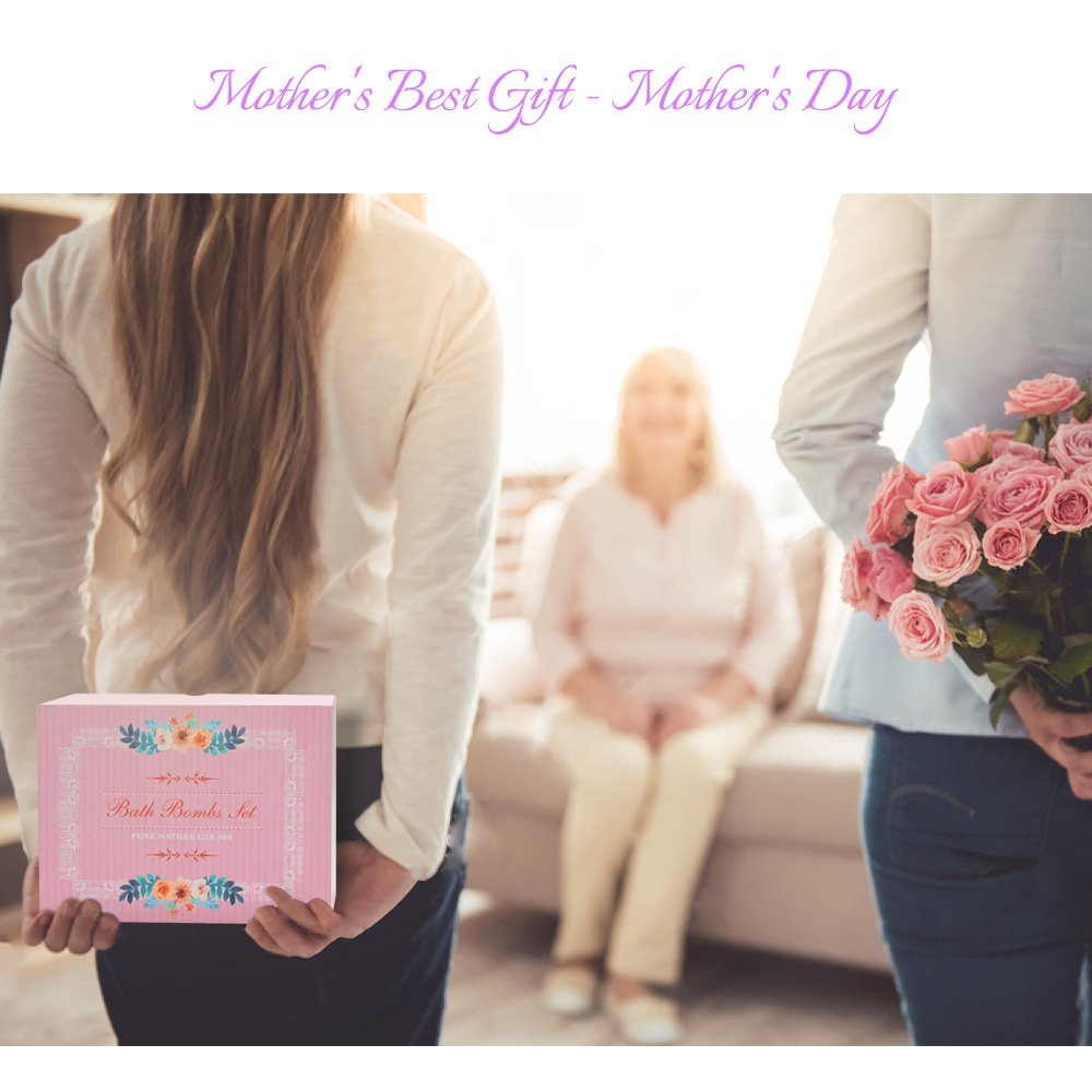 Esonstyle 12 Bath Bombs Gift Set Best Gift Ideas for Women Teen Girls and Kids Handmade with Natural Vegan Shea & Cocoa Butter Spa for Moisturizing Dry Skin (12pcs Bath Bombs with 6 Scents)