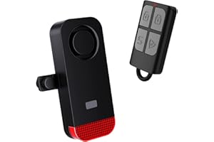 AKOYU Bike Alarms with Remote Control - 120dB Wireless Motion Sensor Vibration Alarm with 328ft Remote IP65 Waterproof Anti-Theft with Tail Light for Bike e-Bike Motorcycle Accessories