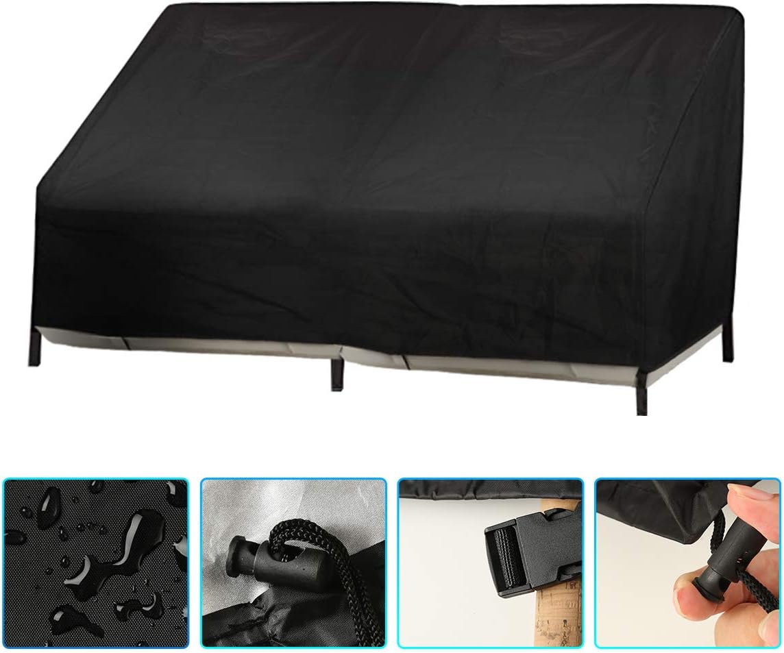 HASBEEN Patio Loveseat Sofa Covers Waterproof, Outdoor Furniture Covers 210D Oxford Cloth Cover UV Resistant 29" H x 54" W x 38" D: Kitchen & Dining