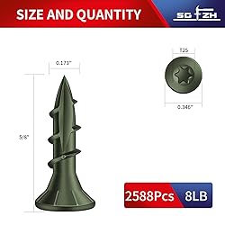 SG TZH #8 x 5/8" Deck Screws (2588Pcs) 8lb. Carbon