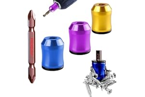 3Pcs Strong Magnetic Screw Ring + 1Pc Two Sides Screwdriver Bits,Upgrade Screwdriver Head Holder, Removable Anti-Slip Drill B