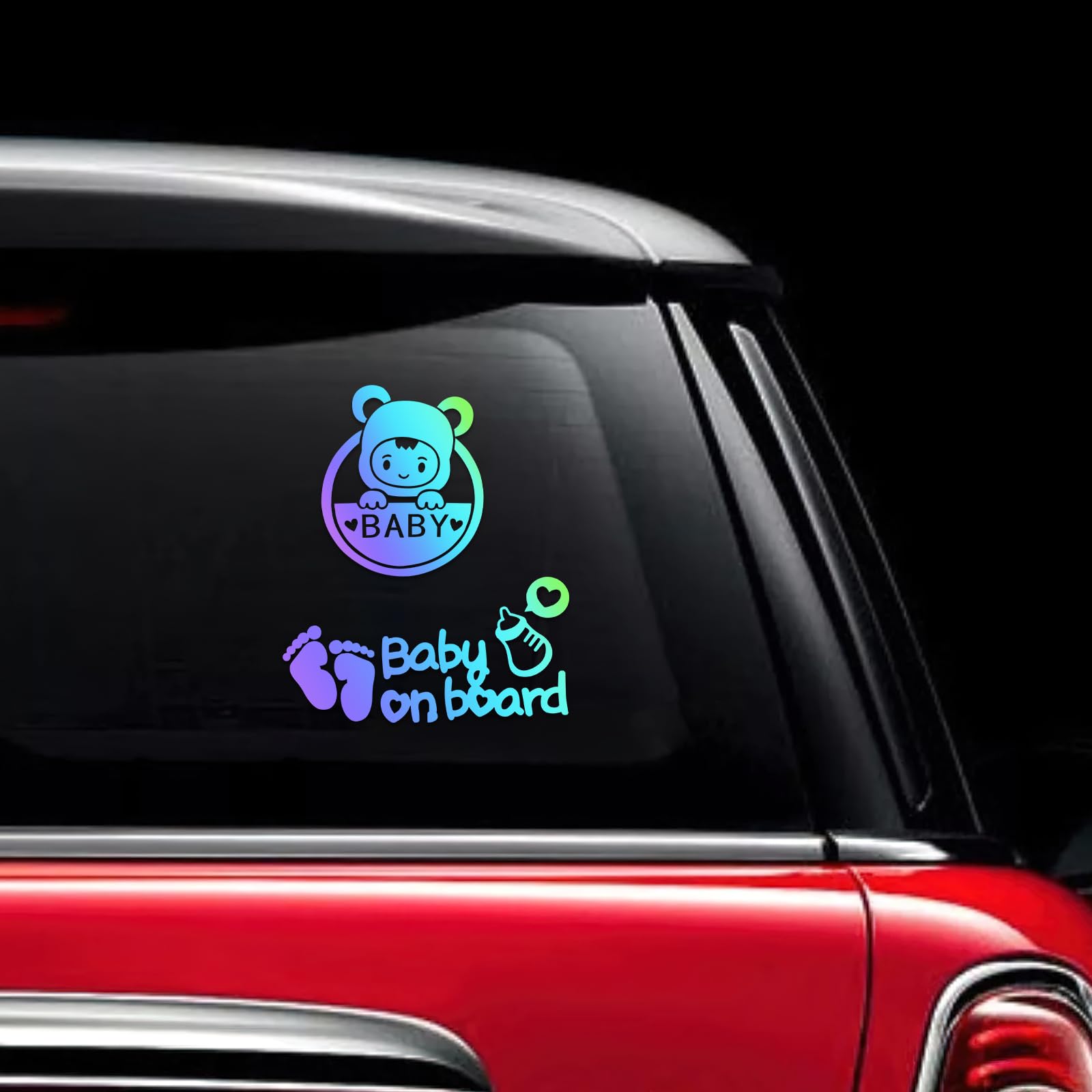 2 Pcs Baby on Car Stickers Sign and Decal for Girl, Removable Safety Sticker Notice Board, Cute Window Car Sticker, on Board Stickers