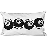 LiTiu Trendy Lucky 8 Ball Pillow Covers，Coquette Preppy Throw Pillow Decorative，Lucky Me Lucky You Lucky Us y2k Decor Pillow Cover for Bedroom Dorm, 12x20 Inch