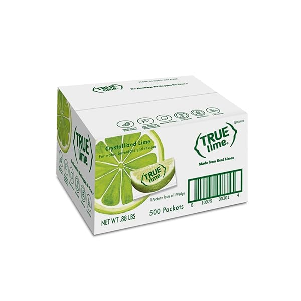 TRUE LIME WATER ENHANCER, BULK PACK – 0.03 OUNCE, 500 COUNT (PACK OF 1)| ZERO CALORIE UNSWEETENED FLAVORING FOR BOTTLED WATER & RECIPES | FLAVOR PACKETS MADE WITH REAL LIMES