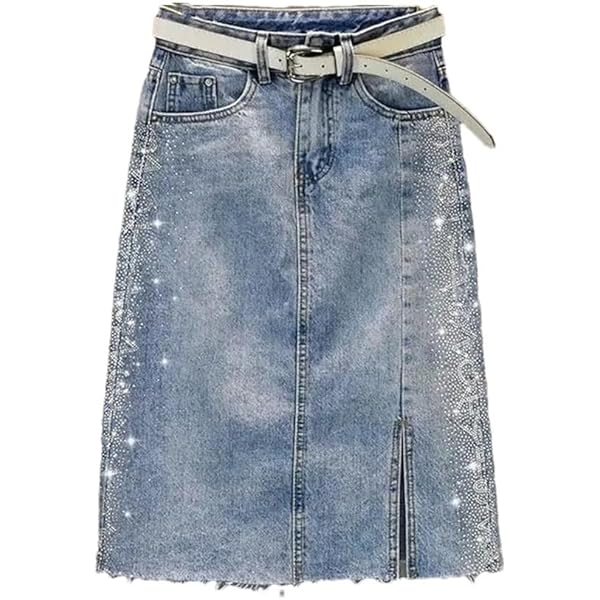 スカート POMME d'amour rhinestone denim skirt POMME d'amour rhinestone denim skirt
