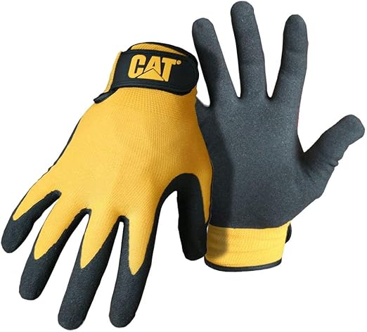 Cat Gloves Cat017416l Large Yellow Foam Cell Nitrile Coated Gloves