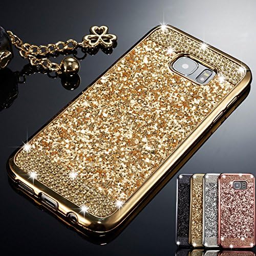 ZCDAYE Case for Samsung Galaxy S9,Bling Glitter [Crystal Rhinestone Diamond] Soft TPU Rubber Silicone [Electroplating Edge] Shockproof Cover for Samsung Galaxy S9 - Gold