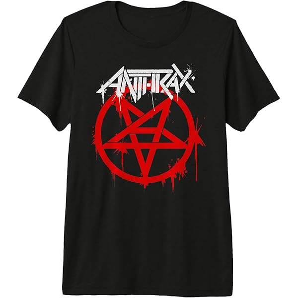 Amazon.com: Anthrax – Red Pentagram Logo T-Shirt : Clothing, Shoes
