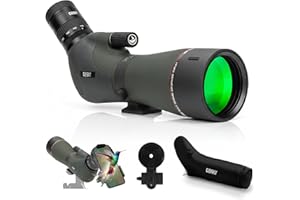 Gosky HD Spotting Scope 20-60x80mm with Tripod and Smartphone Adapter, BAK 4 Prism Spotter Scopes for Bird Watching Target Shooting Hunting Wildlife Scenery Moon Watching Hiking