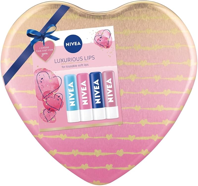 NIVEA Luxurious Lips Gift Set 4 Piece Pack - Hydration & Shine