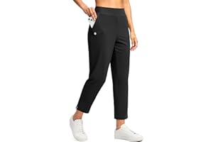 G Gradual Women's Pants Ankle 7/8 Golf Pants 3 Pockets Stretchy Petite Travel Pants Inner Drawstring for Work Business Casual