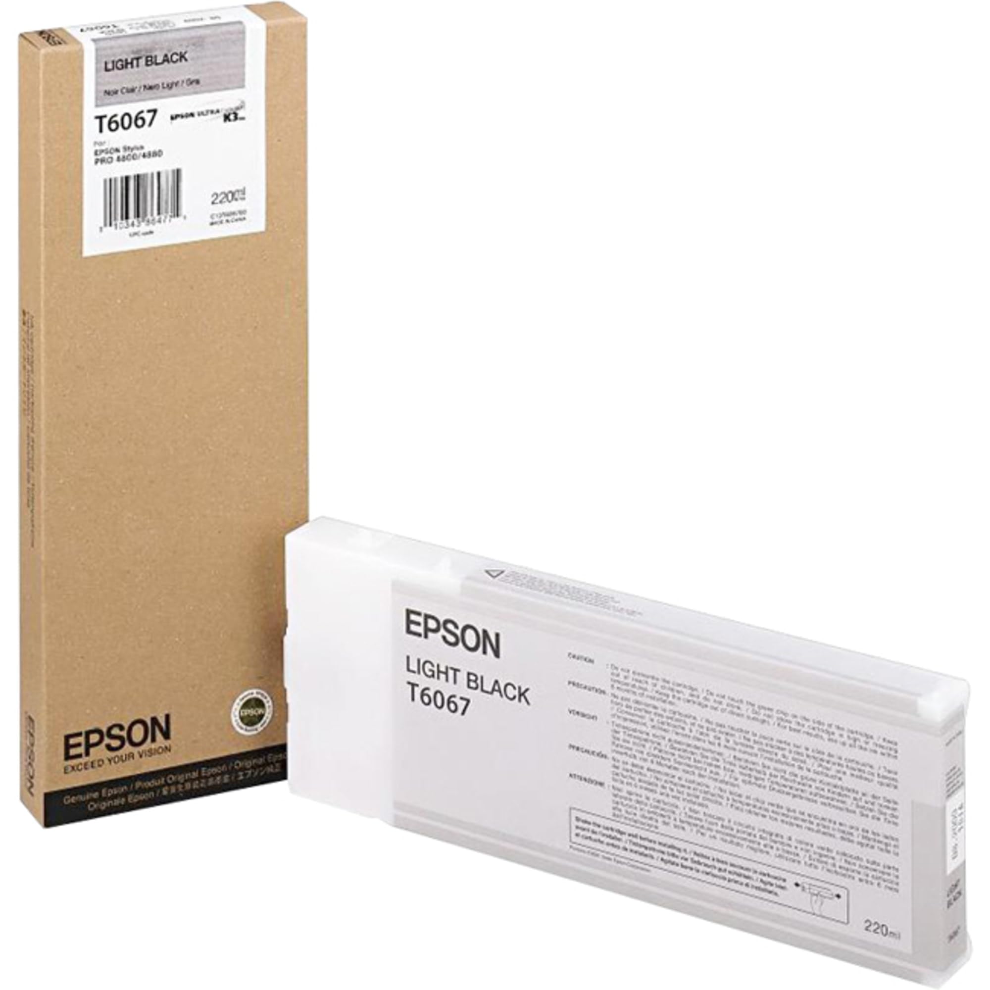 Epson Ultra Chrome K3 Light Black Ink Cartridge, 220 ml Stylus Pro 4802