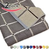 Luxury Bamboo Kitchen Dish Towels - Graphite & Gray Plaid - High Quality, 3x More Absorbent Than Cotton Towels and Eco Friendly! - Also Makes a Great Tea Towel or Hand Towel! - 26.5