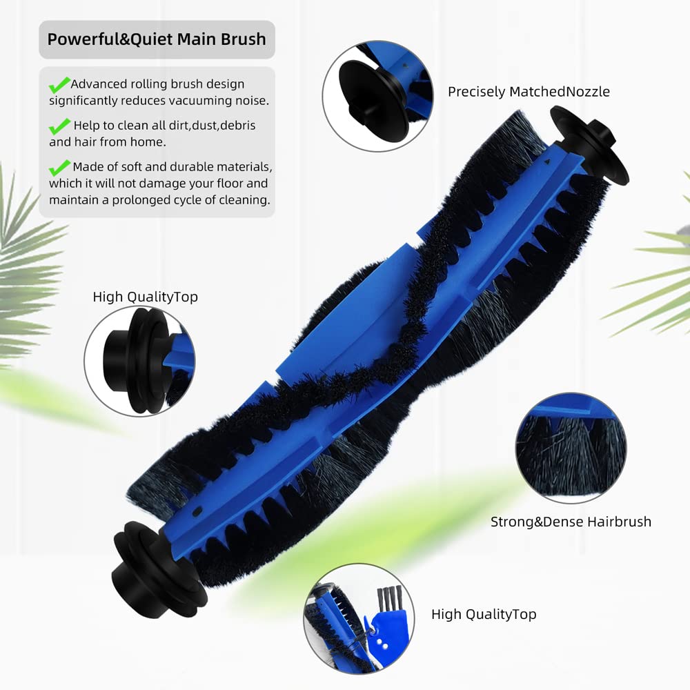 Spare Accessories Compatible for eufy 11S Max, G30, 30C Max, 15C Max, G32 Pro, Robotic Vacuum Replacements: 1 Roller Brush 6 Side Brushes 5 Unibody Filter 𝙉𝙊𝙏 𝙛𝙤𝙧 𝟏𝟏𝐒 / 𝗚𝟯𝟬 𝗛𝘆𝗯𝗿𝗶𝗱