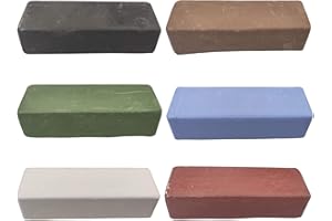 PR PURUI PURUI 100g Polishing Buffing Compound Kit 6PC-Kit Includes:Black Emery,General Green,White,Brown Tripoli,All Purpose Blue & Red Rouge Compounds