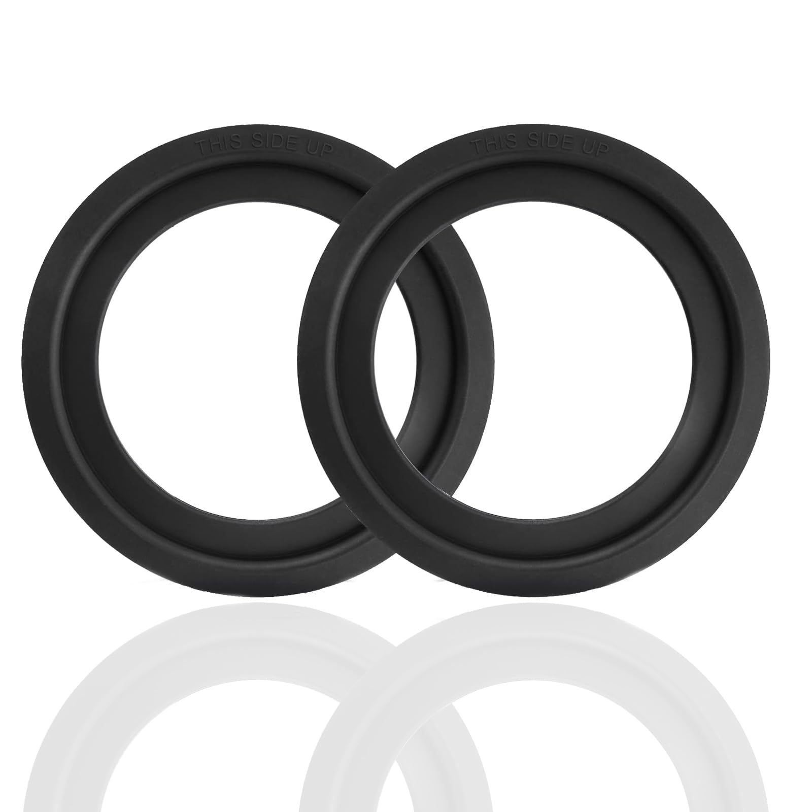 ieron 2 Pcs Silicone Flush Valve Seal Leak-Proof Toilet Tank Gasket Replacement Parts 385311658 300 310 320(Black)