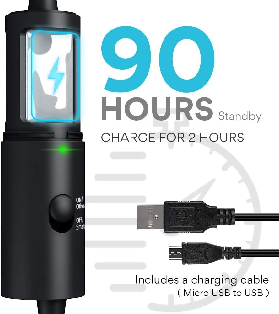 Lavalier Microphone MAONO AU-100R Rechargeable Omnidirectional Condenser Clip On Lapel Mic with LED Indicator for Recording, Interview, Vlogging, Voice Dictation, ASMR, Camera, DSLR, Smartphone, PC: Musical Instruments