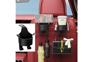 SOMAYO Multifunctional Hook for Car Seat Headrest Hook,3 in 1 Car Seat Cup Holder Anger Storage Handbag Phone Holder with Hook Car Back Hanging Mount Cup Storage Car Accessories (Hook for Car)