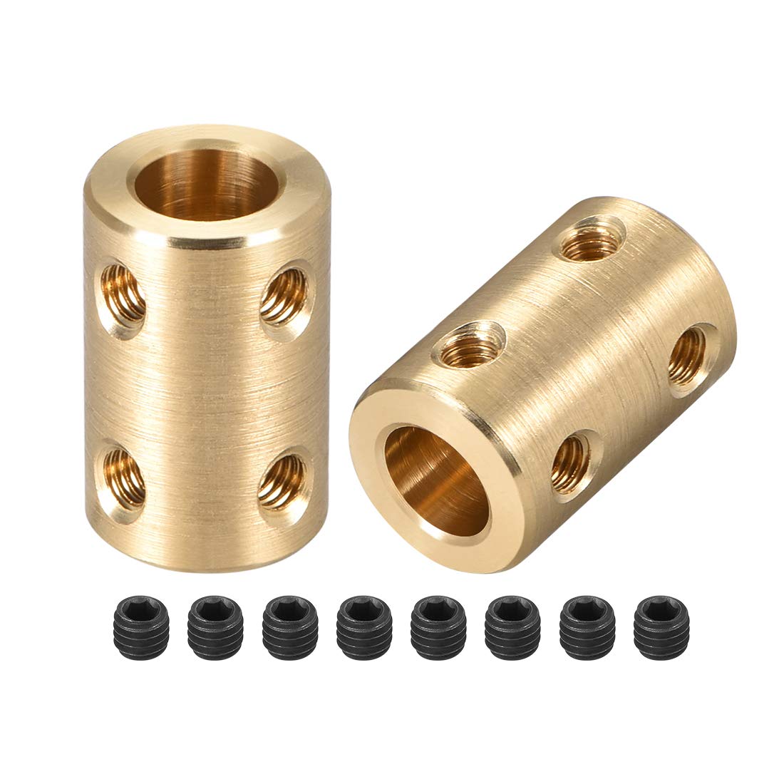 sourcing map 5mm to 8mm Bore Rigid Coupling Set Screw L22XD14 Copper,Shaft Coupler Connector,Motor Accessories,2pcs