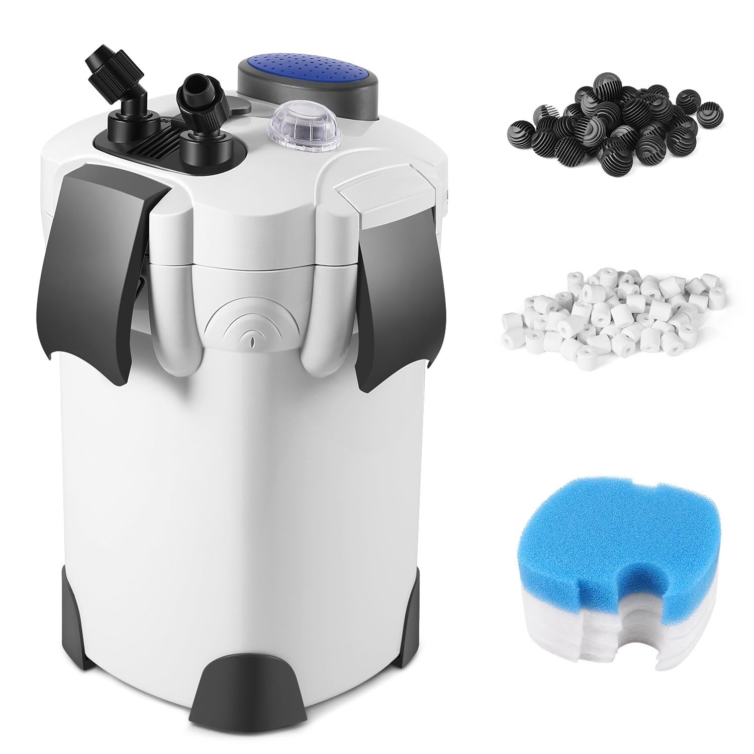 Photo 1 of **FOR PARTS ONLY/ NON-FUNCTIONAL** Flexzion Aquarium Canister Filter with 370GPH Flow Rate, UV-C Lamp, Spray Bar, & 3-Stage Media Filtration for up to 100 Gallon Fish Tanks - Ultra-Quiet External Canister Filters for Aquarium