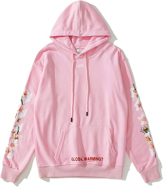 Amazon Co Jp フード付きセーターヨーロッパとアメリカのファッションブランドピンクピーチフラワープリント男性と女性のカップルのフーディージャケット 服 ファッション小物