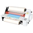 V350 Cold Hot Roll Laminator,350mm Laminating Machine,Single & Double Sided Thermal Laminator for Paper Card PVC Foil,Etc.,Di