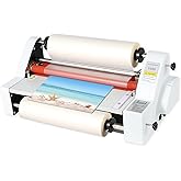 V350 Cold Hot Roll Laminator,350mm Laminating Machine,Single &amp; Double Sided Thermal Laminator for Paper Card PVC Foil,Etc.,Digital Display &amp; Temperature Control for Home Commercial Office School,700W