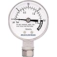 MEASUREMAN Stainless Steel Pressure Cooker Gauge, Pressure Canner Gauge, Steam Pressure Gauge, 2" Dial, Lower Mount, Including Gasket, Washer and Nut